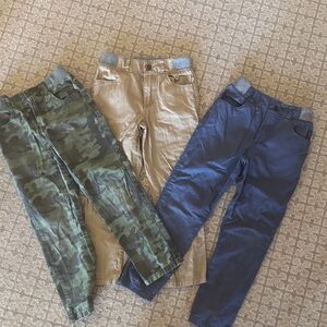Stylish Kids Camouflage, Tan, and Navy Pants Set
